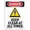 Signmission Safety Sign, OSHA Danger, 5" Height, Keep Clear At All Times, Portrait OS-DS-D-35-V-1381 - alternate 1